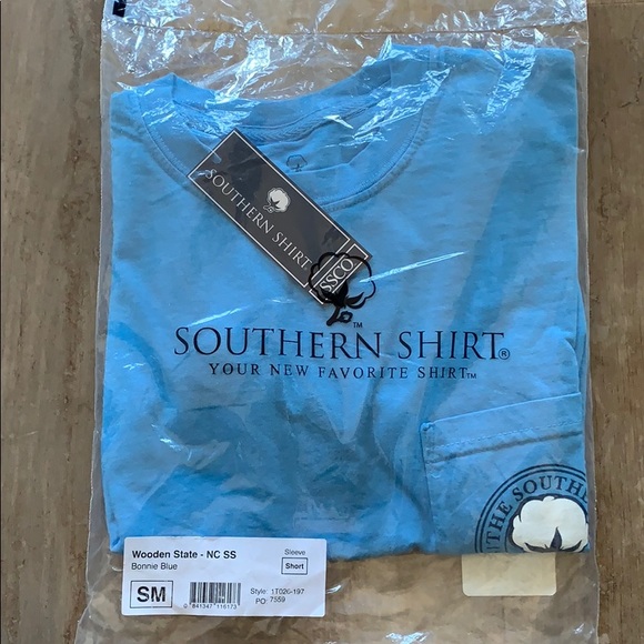 Georgia Wooden State Tee Shirt in Bonnie Blue by The Southern Shirt Co. - Picture 3 of 5